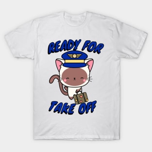 Pilot White cat T-Shirt